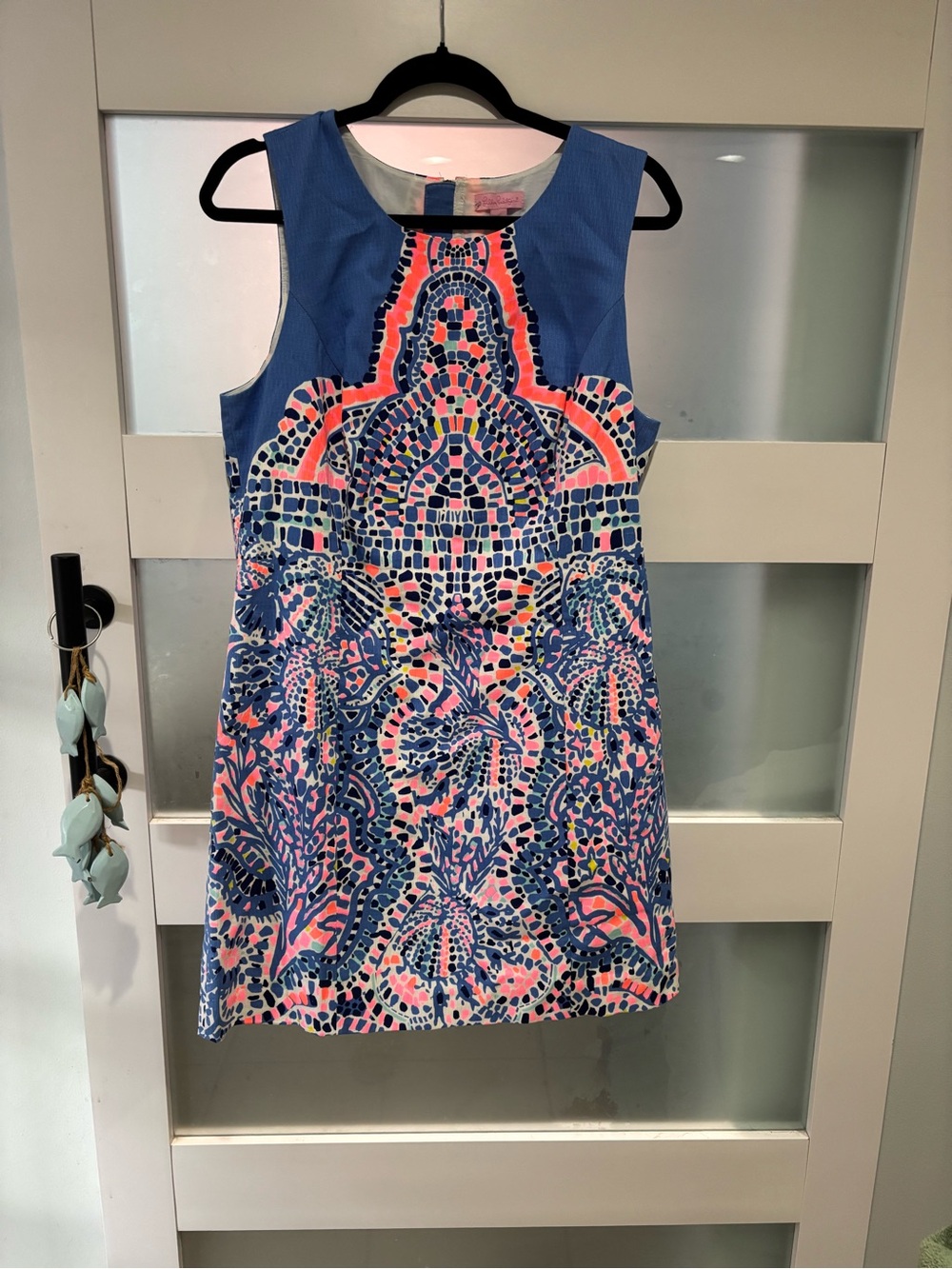 Lilly Pulitzer Blue & Pink Mosaic Shift Dress